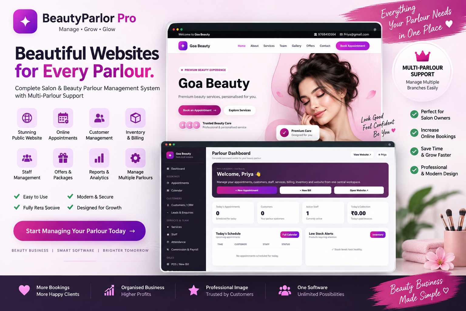 BeautyParlor Pro – Multi-Parlour Management System